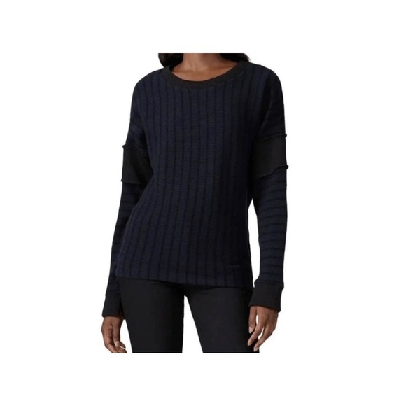 Maison Margiela Sweaters - MM6 Maison Martin Margiela Women's M Black/Blue Waffle Knit Sweater Long Sleeve